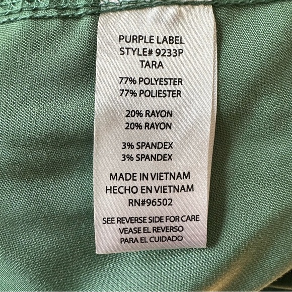Helping Hands Purple Label Green Scrub Pants LP Woman’s 5 Pocket Elastic Waist - Picture 7 of 9